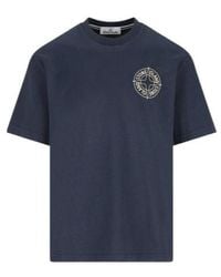 Stone Island - Logo Printed Crewneck T-Shirt - Lyst