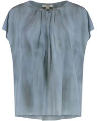 Vince - Pleated Gradient Silk Top - Lyst