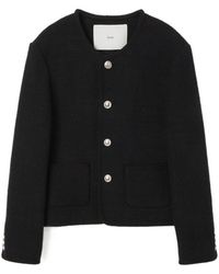 DUNST - Embroidered Trim Crew Neck Jacket - Lyst