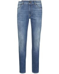 Pt Pantaloni - Pt Torino Logo Patch Slim-Fit Jeans - Lyst