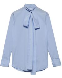 7 For All Mankind - Bow-Collar Long-Sleeve Shirt - Lyst