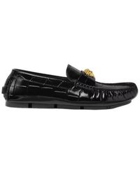 Versace - Embossed Drivers Loafers - Lyst