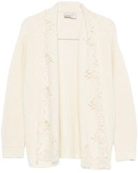 ERMANNO FIRENZE - Lace-Trim Ribbed-Knit Cardigan - Lyst