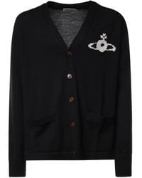 Vivienne Westwood - Orb Logo V-Neck Cardigan - Lyst