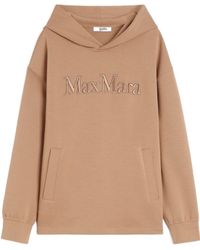 Max Mara - Visiera Logo Embroidered Hoodie - Lyst