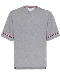 Thom Browne - Rwb-Stripe Crewneck T-Shirt - Lyst