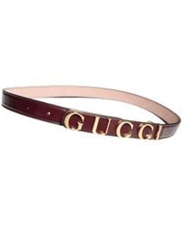 Gucci - Thin Belt With Logo Buckle - Lyst