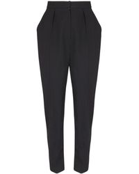Balmain - High Waisted Grain De Poudre Trousers - Lyst