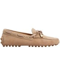 Tod's - Bow Detail Driving Flat Shoes - Lyst