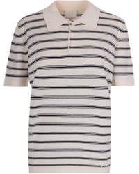 A.P.C. - Short Sleeve Striped Knitted Polo Shirt - Lyst