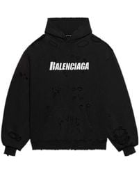 Balenciaga - Caps Destroyed Hoodie - Lyst
