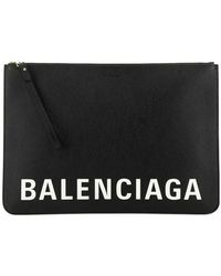 Balenciaga - Logo Clutch Bag - Lyst