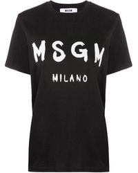 MSGM - Logo Print T-Shirt - Lyst