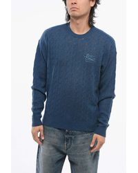 Etro - Cable-Knit Embroidered Sweater - Lyst