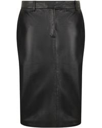 GIUSEPPE DI MORABITO - High-Waisted Leather Skirt - Lyst