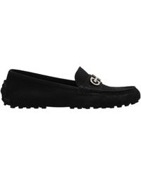 Ferragamo - Logo Plaque Loafers - Lyst