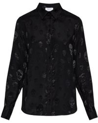 McQueen - Skull-Pattern Collared Top - Lyst