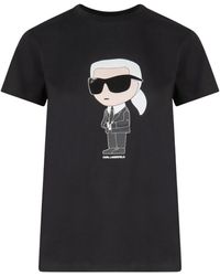 KARL LAGERFELD - Organic Cotton T-Shirt With Front Karl Print - Lyst