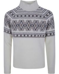 Barba Napoli - Jacquard Embroidered Turtle Neck Sweater - Lyst