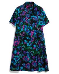 Gucci - Printed Silk Jacquard Chemisier Dress - Lyst