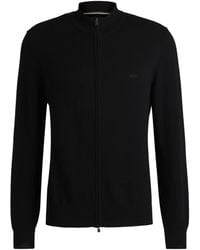 BOSS - Boss Knitted Zip-Up Cardigan - Lyst