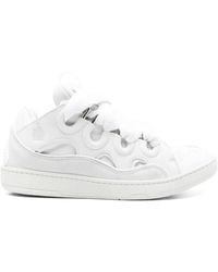 Lanvin - Curb Round Toe Lace-Up Sneakers - Lyst