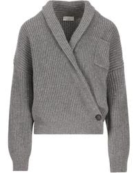 Brunello Cucinelli - V-Neck Wrap Cardigan - Lyst