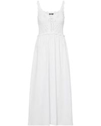 Liu Jo - Crochet-Knit Lace-Up Midi Dress - Lyst