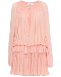 Chloé - Tiered Organic Silk Mousseline Mini Dress - Lyst