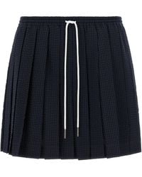 Thom Browne - Drawstring Pleated Mini Skirt - Lyst