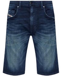 DIESEL - D-Krooley-Short-Bw Faded Denim Shorts - Lyst