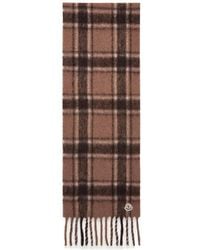 Moncler - Checked Fringed Scarf - Lyst