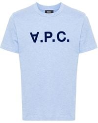 A.P.C. - Logo Printed Crewneck T-Shirt - Lyst