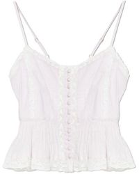 LoveShackFancy - Aleni Lace Peplum Top - Lyst
