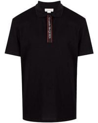 McQueen - Logo Tape Polo Shirt - Lyst