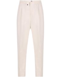 Brunello Cucinelli - Drawstring Tapered Leg Trousers - Lyst