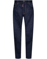 DSquared² - Logo Patch Straight Leg Jeans - Lyst