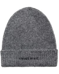 Anine Bing - Elia Logo Embroidered Beanie - Lyst