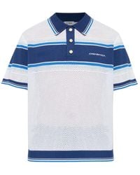 CASABLANCA - Mesh Stripe Polo Shirt - Lyst
