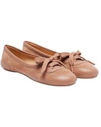 Gianvito Rossi - Leather-Trimmed Suede Ballet Flats - Lyst