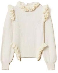 Twinset - Ruffled-Trim Jumper - Lyst