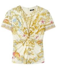 Versace - Safety Pin Detailed Crewneck Top - Lyst