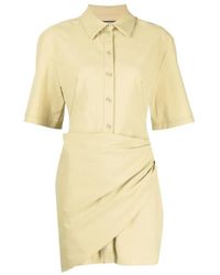 Jacquemus - Gathered-Detail Shirt Dress - Lyst