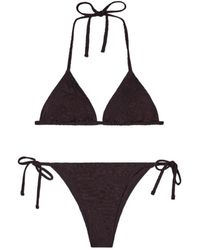 Emporio Armani - Floral-Jacquard Bikini - Lyst