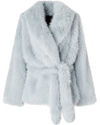Pinko - Faux Fur Belted Blouson Jacket - Lyst