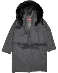 Max Mara - Tie A Coat With A Wool Collar - Lyst