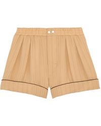 Saint Laurent - Pleated Pajama Shorts - Lyst