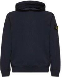 Stone Island - Logo Patch Long-Sleeved Hoodie - Lyst