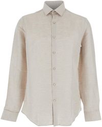 Calvin Klein - Slim Fit Linen Shirt - Lyst