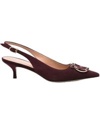 Ferragamo - Ferragamo Pointed Toe Slingback Pumps - Lyst